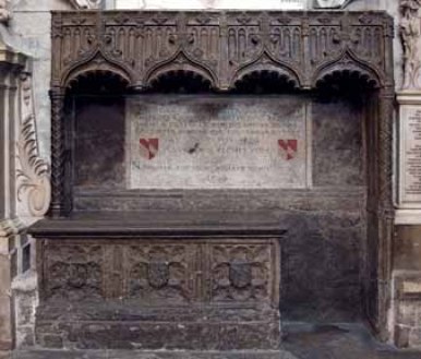 Monument to Geoffrey Chaucer, Westminster Abbey.